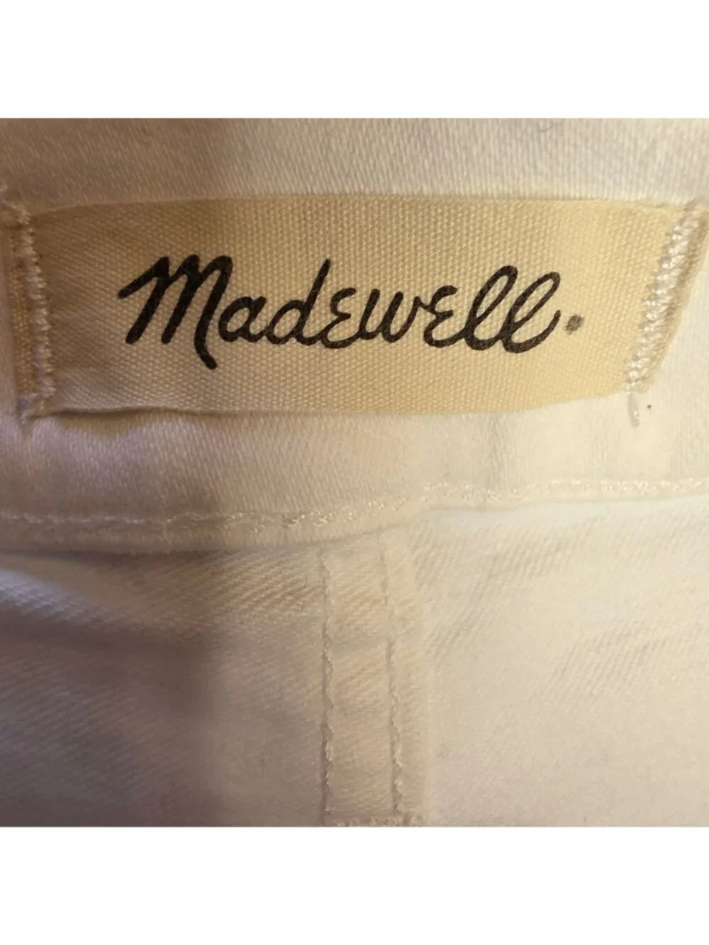 Madewell Kick Out Crop Jeans Pure White Mid Rise Cropped Flare Womens Sz 25